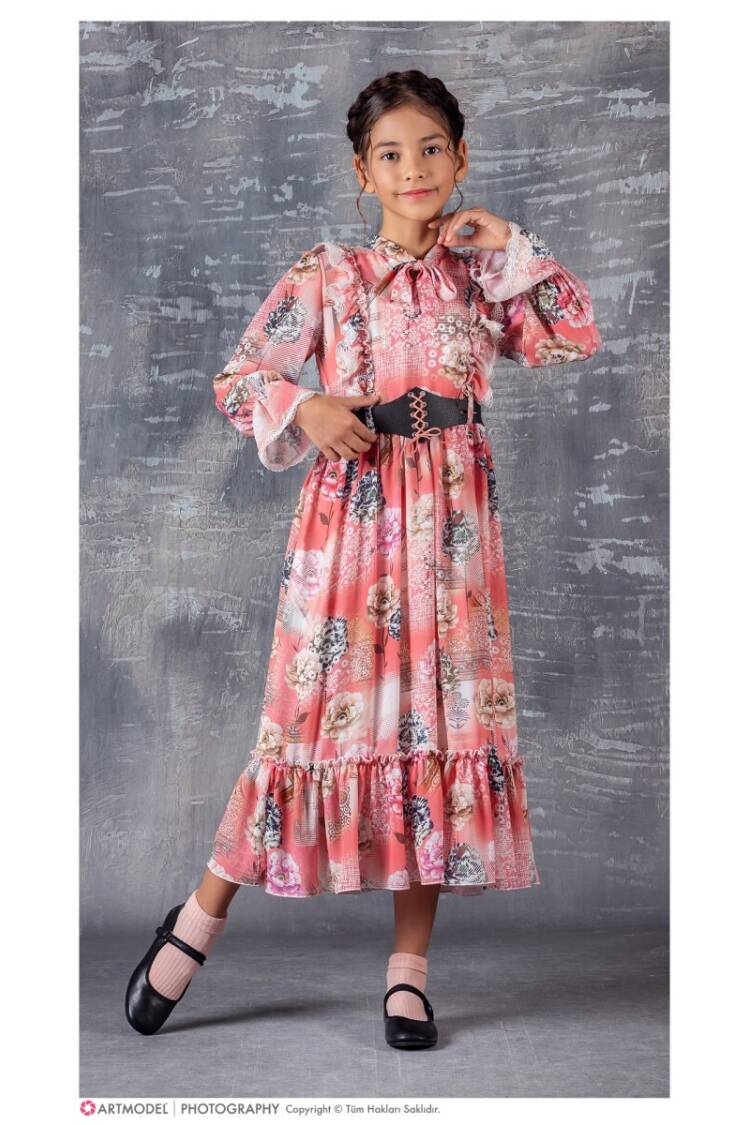 Wholesale Girls Dress with Belt 9-12Y - Brand: Tivido - Kids & Baby Clothes Wholesale - Globality Store