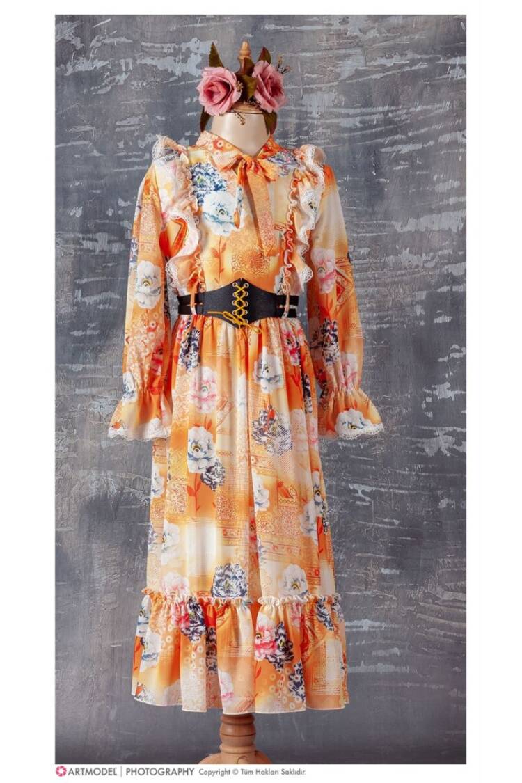 Wholesale Girls Dress with Belt 9-12Y - Brand: Tivido - Kids & Baby Clothes Wholesale - Globality Store