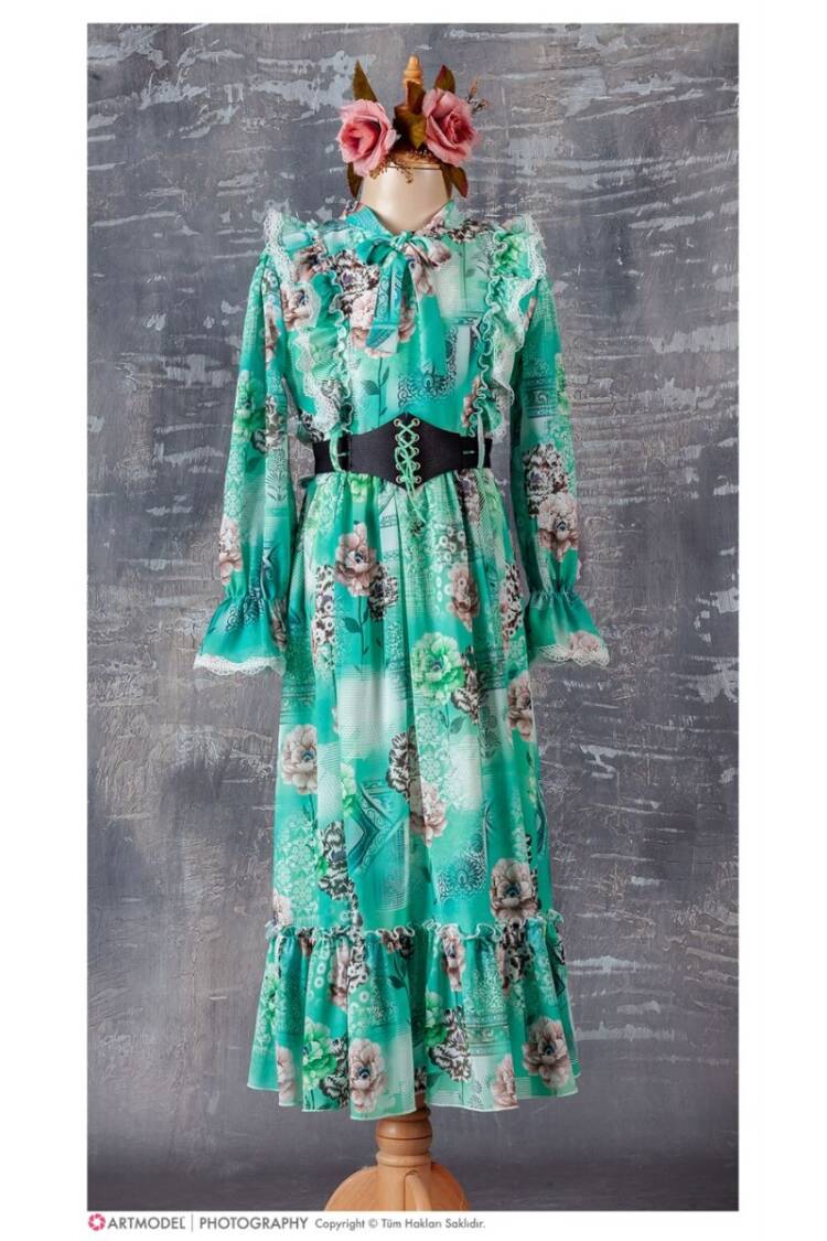 Wholesale Girls Dress with Belt 9-12Y - Brand: Tivido - Kids & Baby Clothes Wholesale - Globality Store