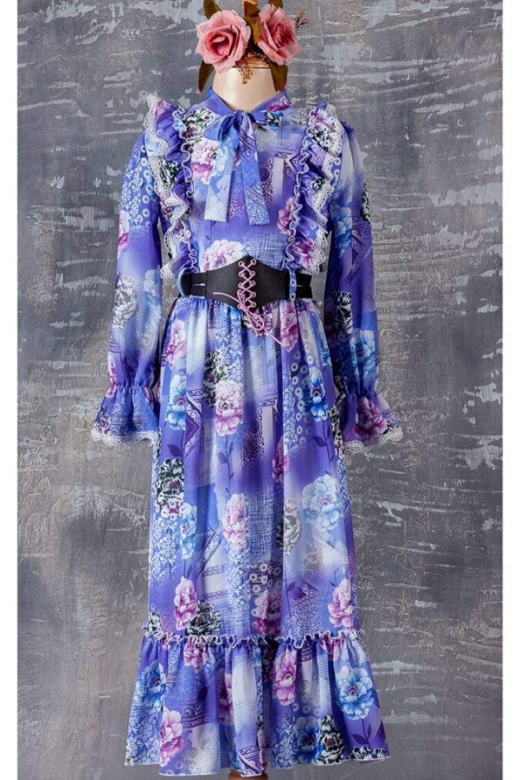 Wholesale Girls Dress with Belt 9-12Y - Brand: Tivido - Kids & Baby Clothes Wholesale - Globality Store