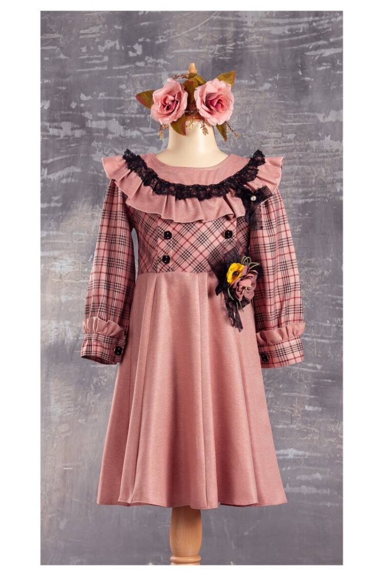 Wholesale Girls Dress with Flower 6-12Y - Brand: Tivido - Kids & Baby Clothes Wholesale - Globality Store