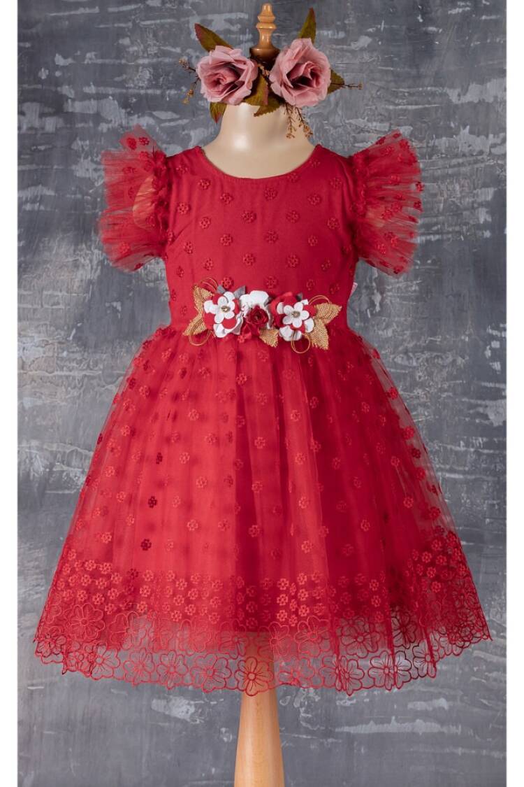 Wholesale Girls Dress with Flower Detail 5-8Y - Brand: Tivido - Kids & Baby Clothes Wholesale - Globality Store