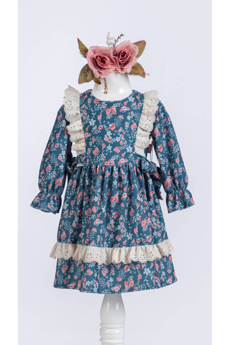 Wholesale Girls Dress with Flowers Printed 2-5Y - Brand: Tivido - Kids & Baby Clothes Wholesale - Globality Store