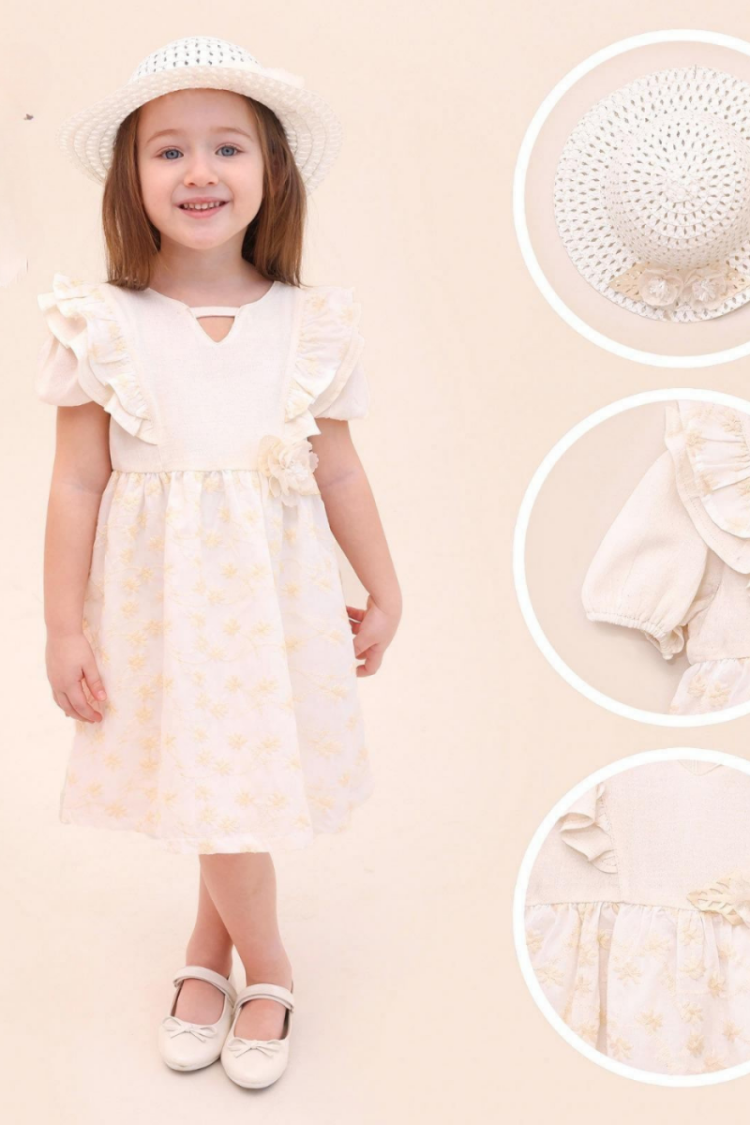 Wholesale Girl's Dress with Hat 2-5Y - Brand: Lilax - Kids & Baby Clothes Wholesale - Globality Store