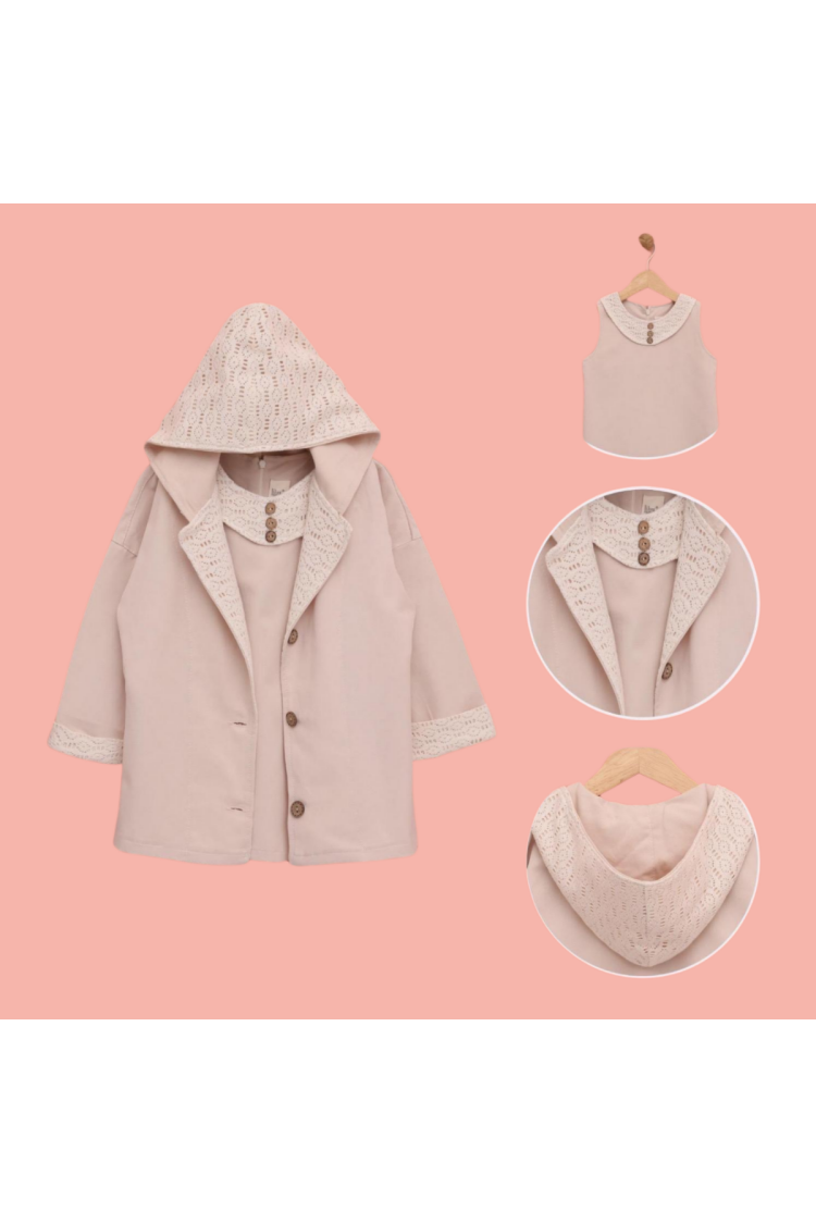Wholesale Girl's Dress with Hooded Jacket 2-5Y - Brand: Lilax - Kids & Baby Clothes Wholesale - Globality Store