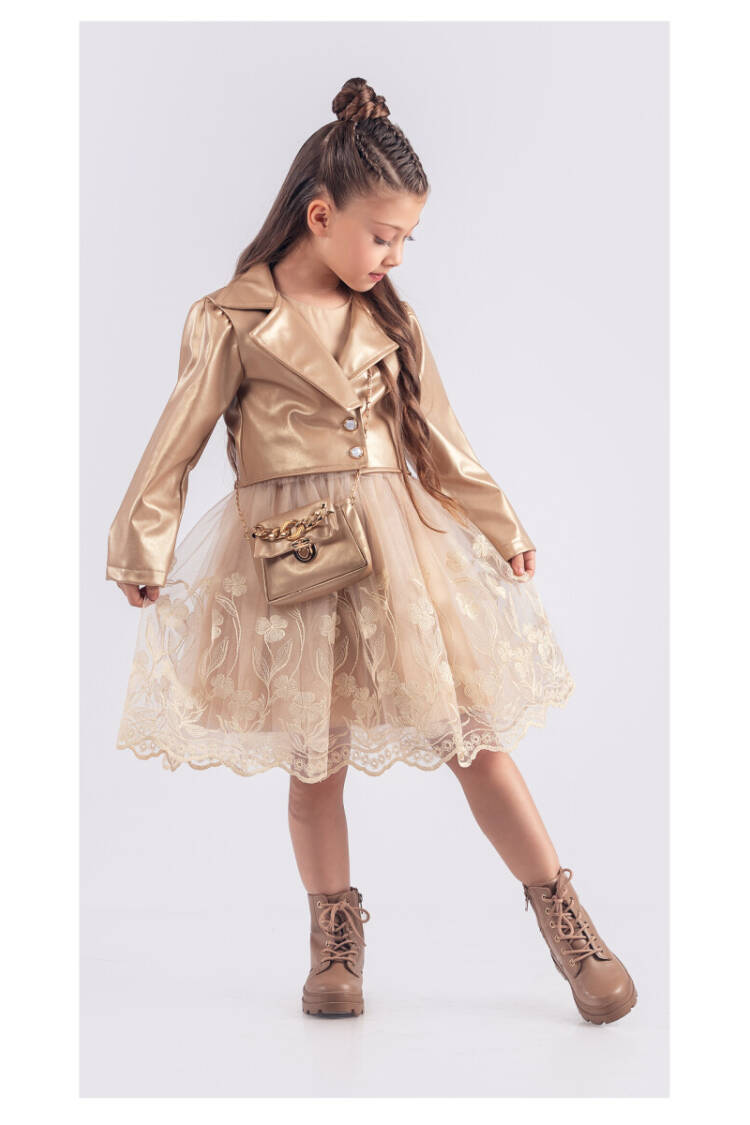 Wholesale Girls Dress with Jacket and Bag 6-12Y - Brand: Tivido - Kids & Baby Clothes Wholesale - Globality Store