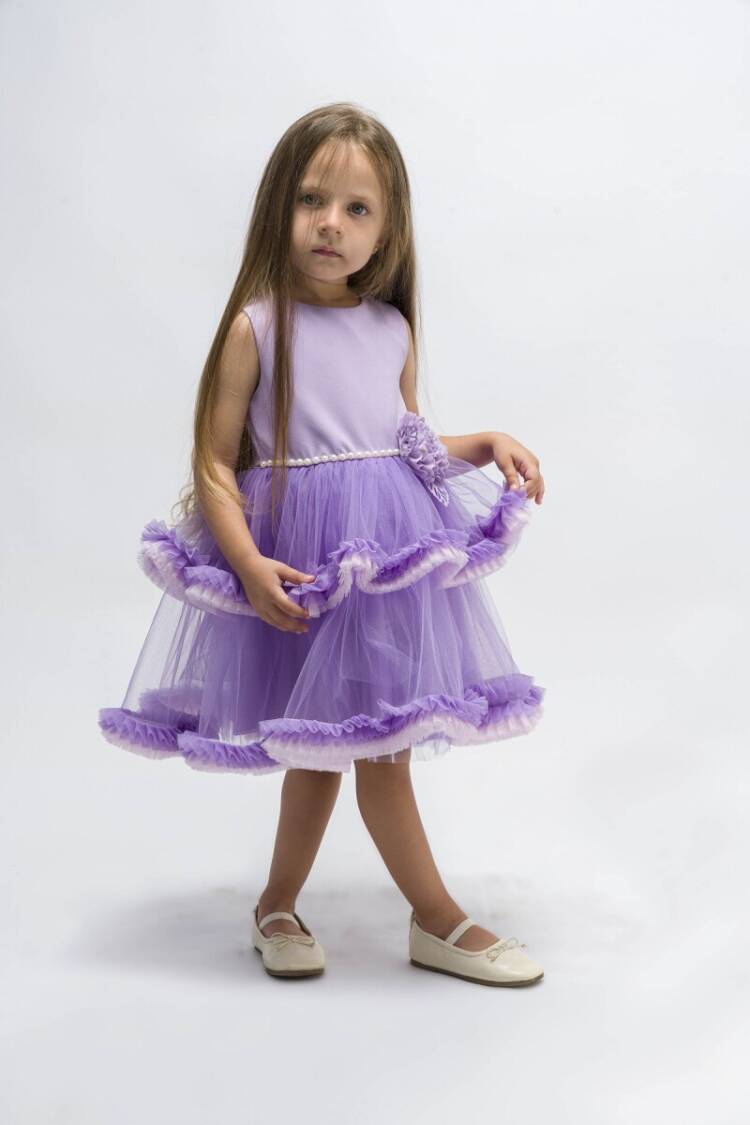 Wholesale Girls Dress with Ruffled and Tulle 2-5Y 1022-23017* - Brand: Wecan - Kids & Baby Clothes Wholesale - Globality Store