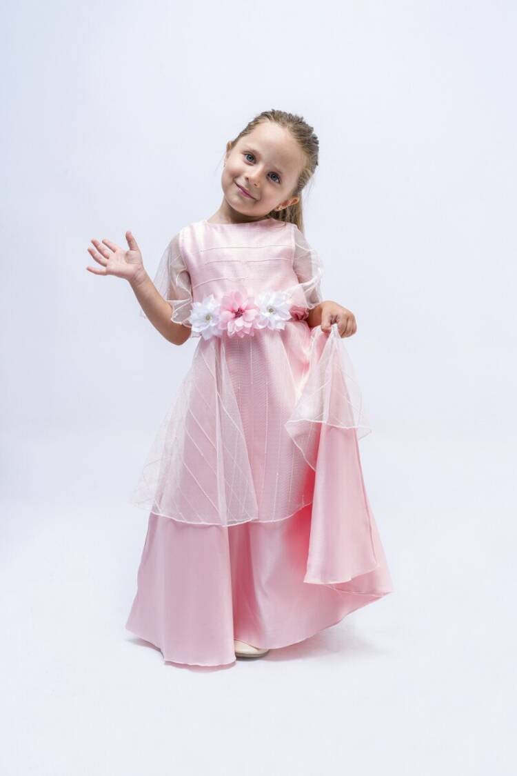Wholesale Girls Dress with Striped and Tulle 2-5Y 1022-23023* - Brand: Wecan - Kids & Baby Clothes Wholesale - Globality Store