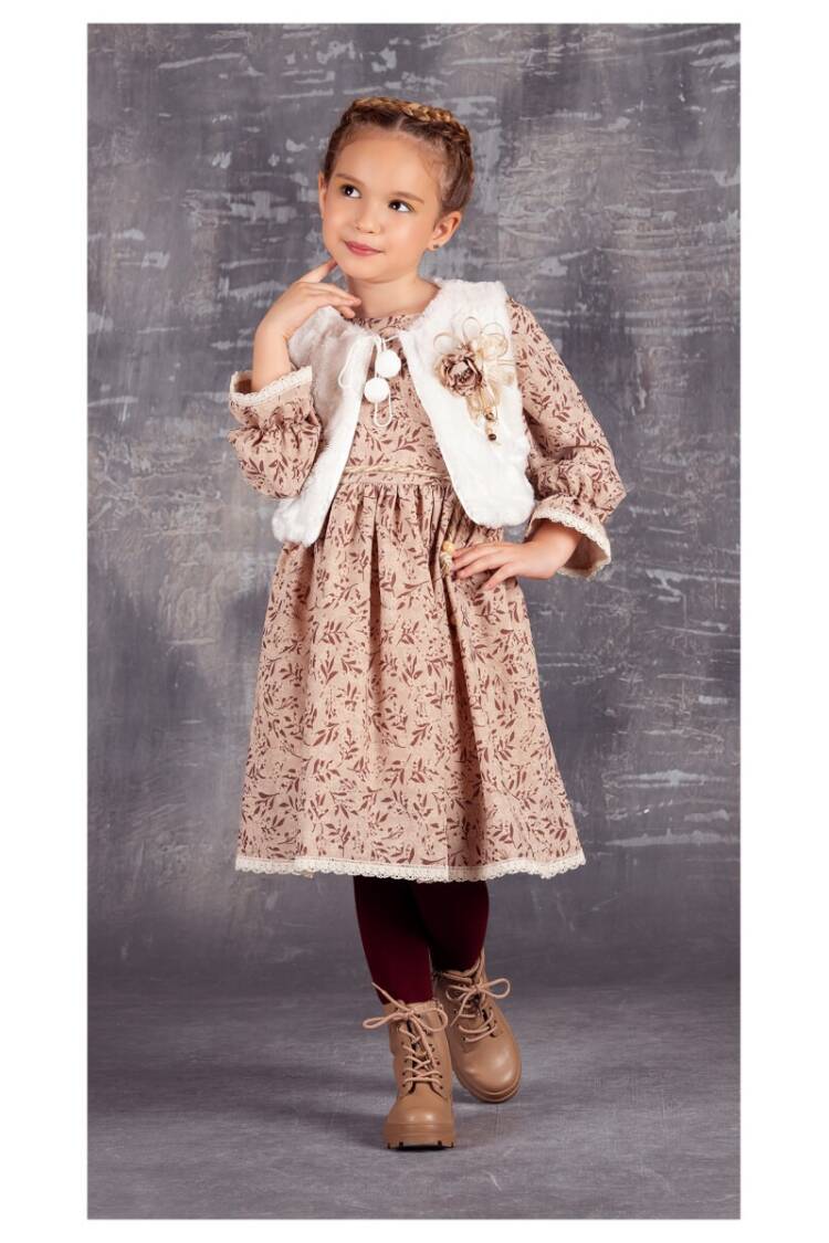 Wholesale Girls Dress with Vest 6-12Y - Brand: Tivido - Kids & Baby Clothes Wholesale - Globality Store