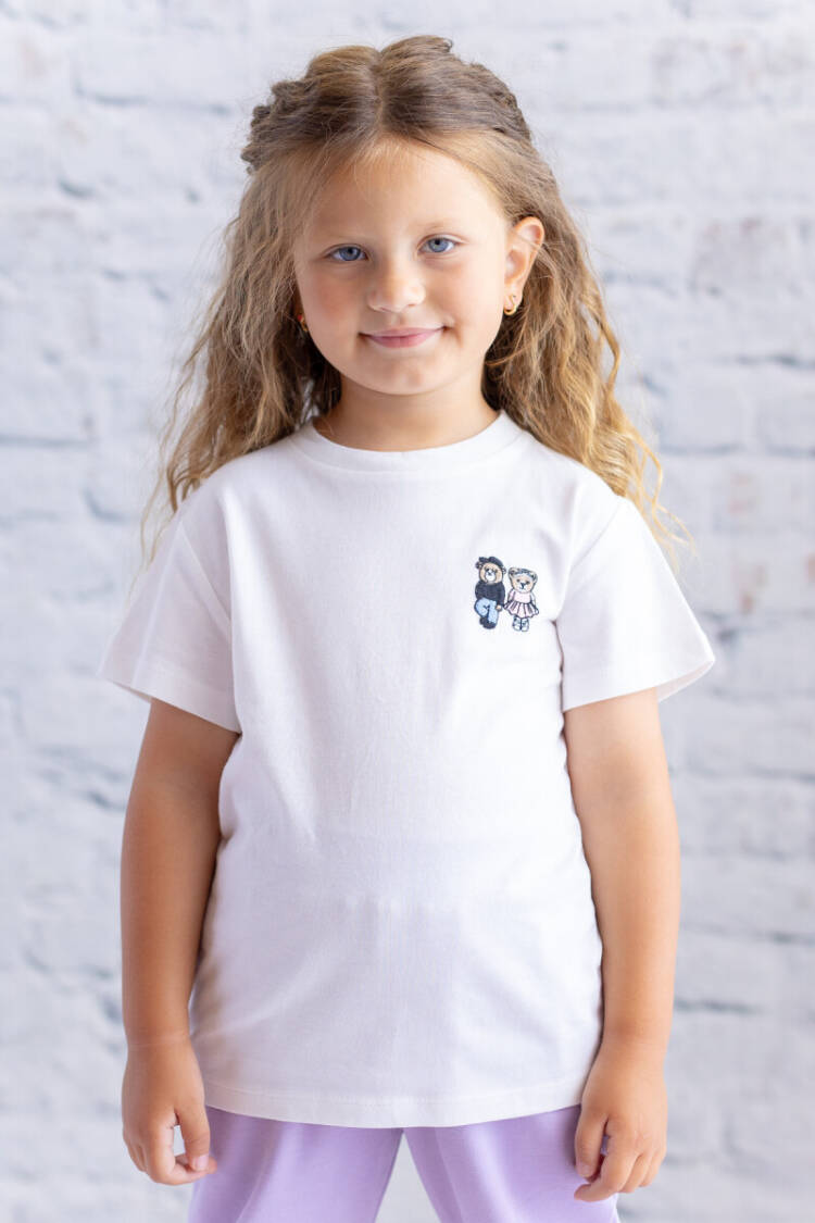 Wholesale Girl's Embroidery Detailed Short Sleeve T-Shirt 1-12Y - Brand: Zeyland - Kids & Baby Clothes Wholesale - Globality Store