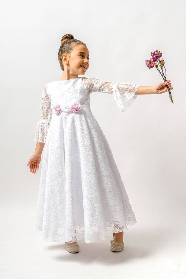 Wholesale Girls Fancy Dress with Clover Lace 6-9Y - Brand: Wecan - Kids & Baby Clothes Wholesale - Globality Store