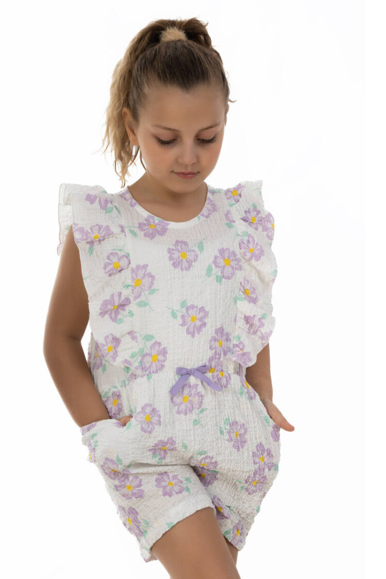 Wholesale Girl's Floral Patterned Jumpsuit 2-5Y - Brand: Timo - Kids & Baby Clothes Wholesale - Globality Store