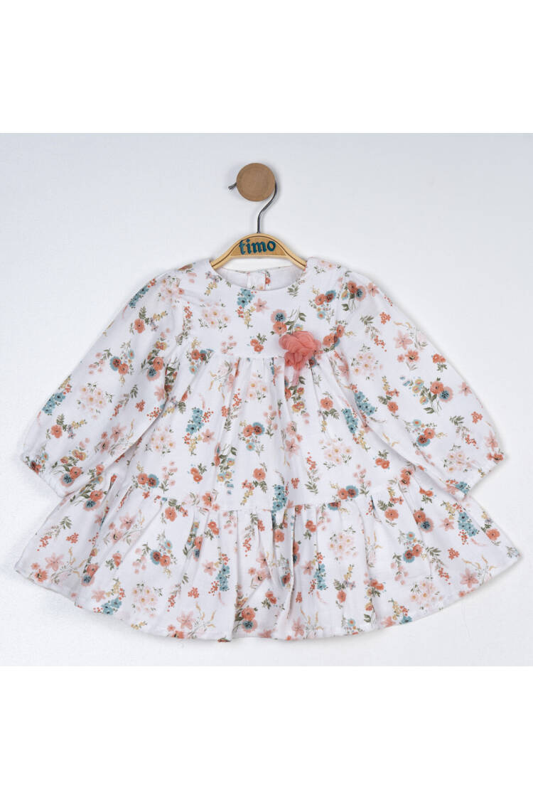 Wholesale Girl's Flower Patterned Dress 6-24M - Brand: Timo - Kids & Baby Clothes Wholesale - Globality Store