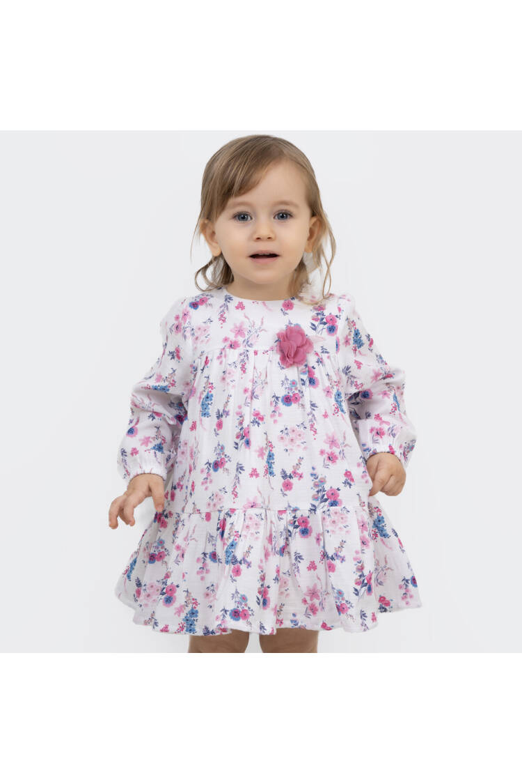 Wholesale Girl's Flower Patterned Dress 6-24M - Brand: Timo - Kids & Baby Clothes Wholesale - Globality Store