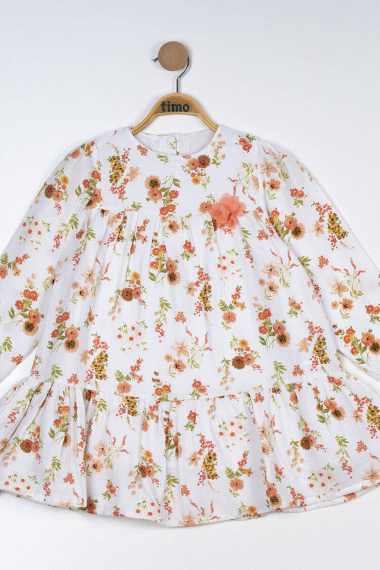 Wholesale Girl's Flower Patterned Dress 6-24M - Brand: Timo - Kids & Baby Clothes Wholesale - Globality Store