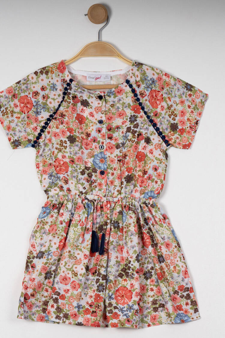 Wholesale Girl's Flower Patterned Dress 6-9Y - Brand: Timo - Women & Kids, Baby Clothes Wholesale - Globality Store
