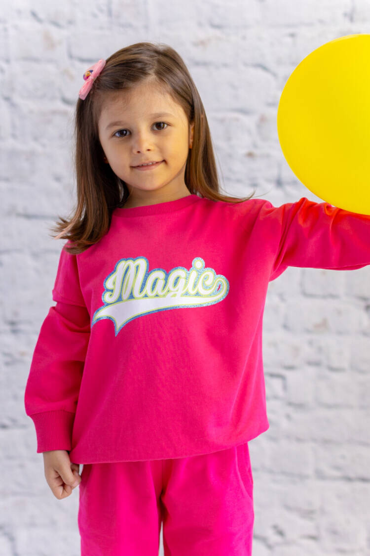 Wholesale Girl's Glitter Printed Basic Sweatshirt 1-12Y - Brand: Zeyland - Kids & Baby Clothes Wholesale - Globality Store