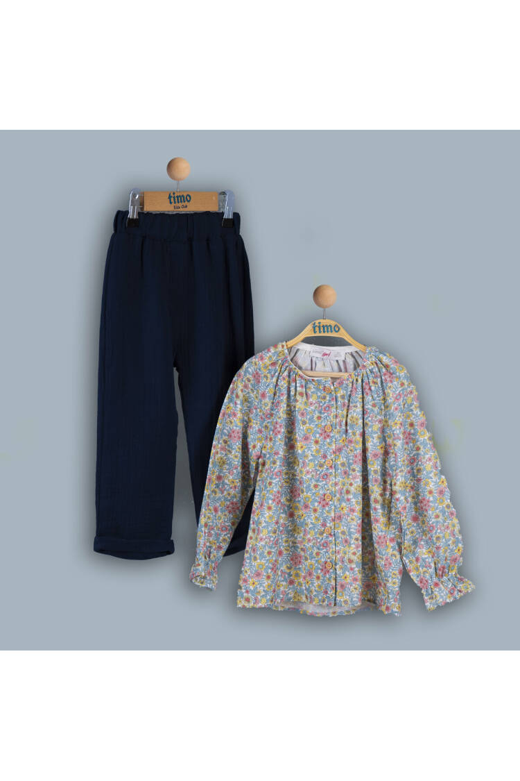 Wholesale Girls 2-Piece Blouse and Pants Set 6-9Y - Brand: Timo - Kids & Baby Clothes Wholesale - Globality Store
