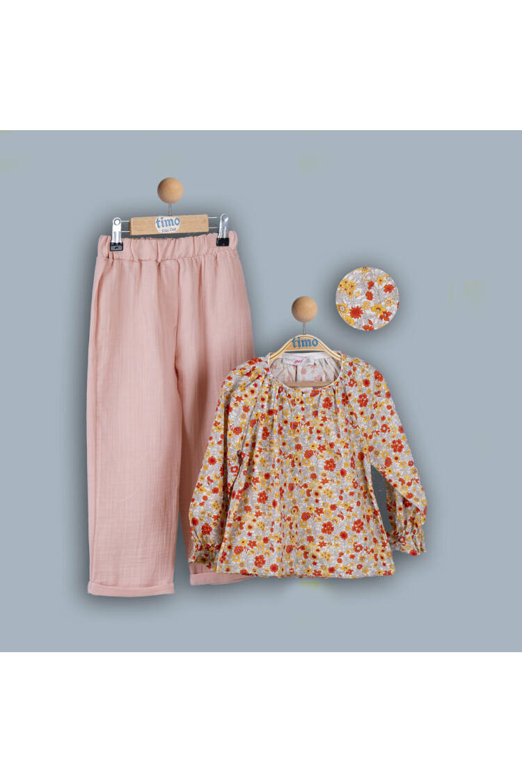 Wholesale Girls 2-Piece Blouse and Pants Set 6-9Y - Brand: Timo - Kids & Baby Clothes Wholesale - Globality Store