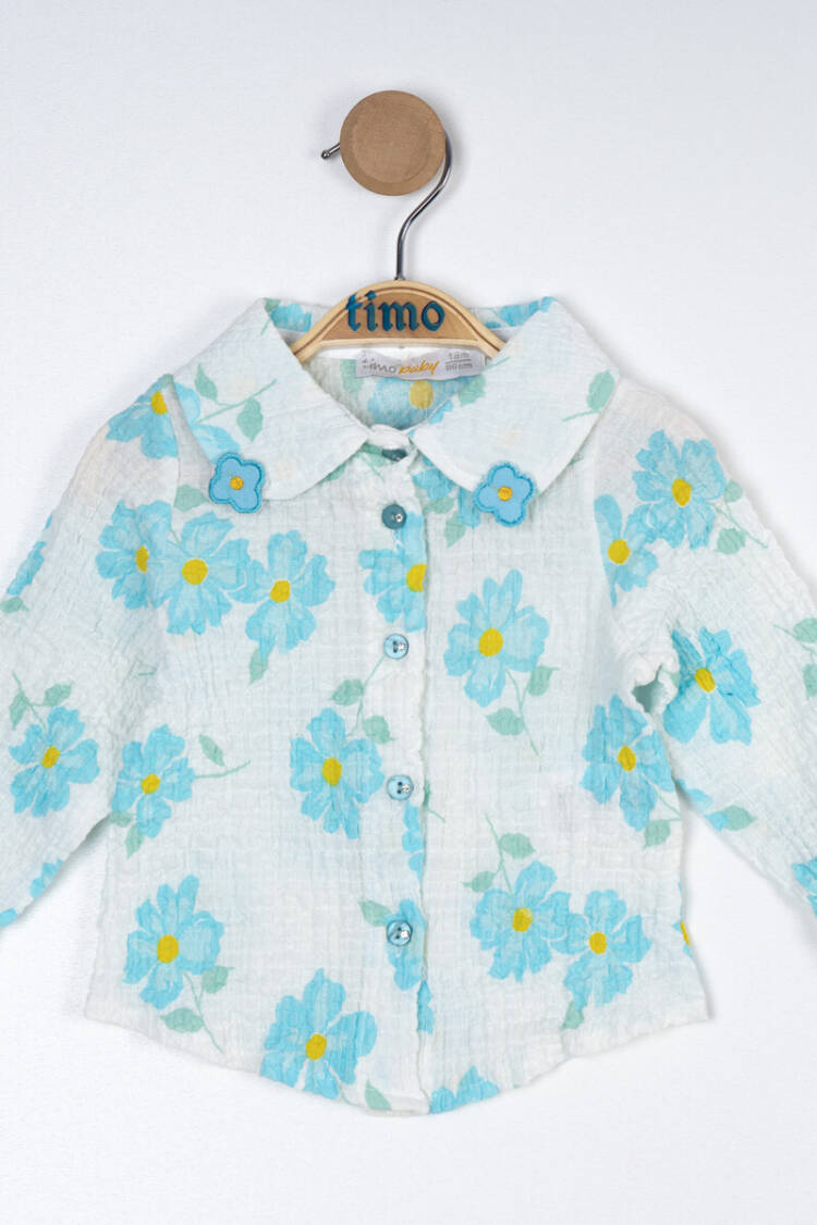 Wholesale Girl's Long Sleeve Flower Patterned Shirt 2-5Y - Brand: Timo - Kids & Baby Clothes Wholesale - Globality Store