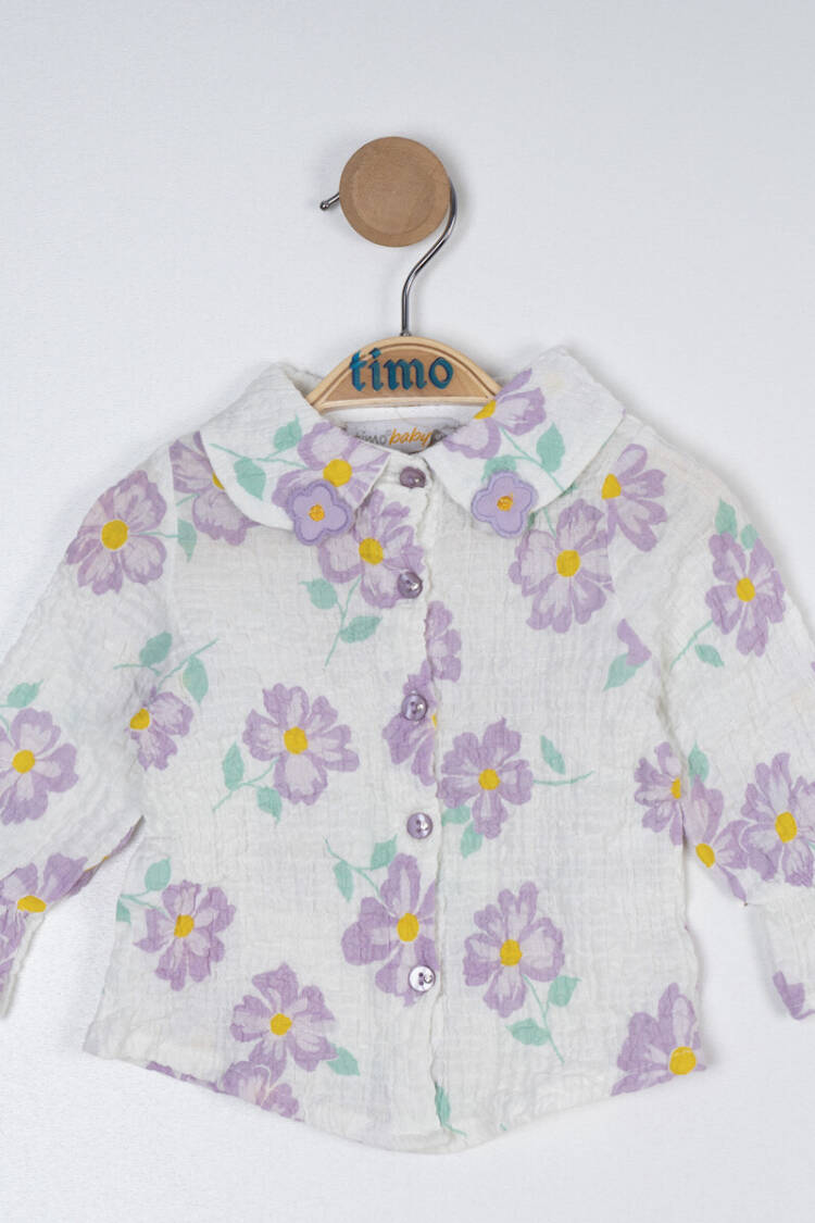Wholesale Girl's Long Sleeve Flower Patterned Shirt 2-5Y - Brand: Timo - Kids & Baby Clothes Wholesale - Globality Store