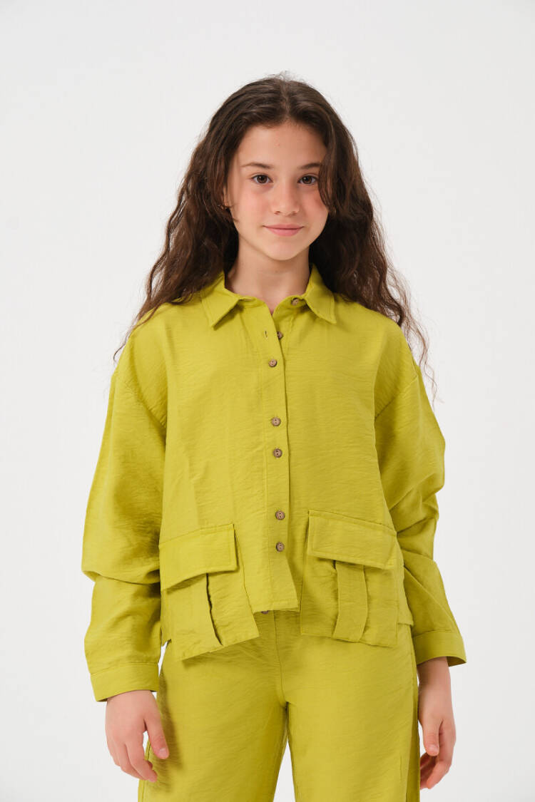 Wholesale Girls Long Sleeve Shirt with Pockets 8-15Y - Brand: Jazziee - Kids & Baby Clothes Wholesale - Globality Store
