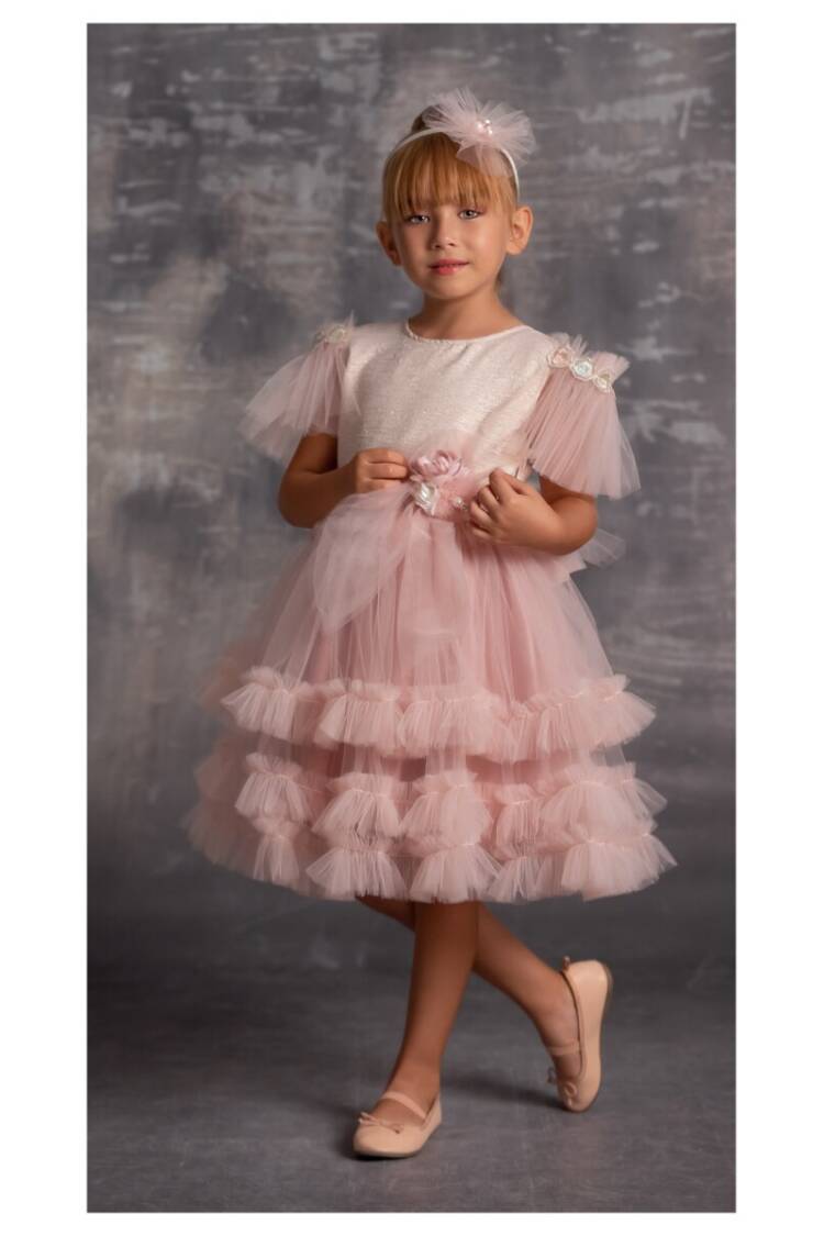 Wholesale Girls Party Wear Dress with Tulle 6-12Y - Brand: Tivido - Kids & Baby Clothes Wholesale - Globality Store