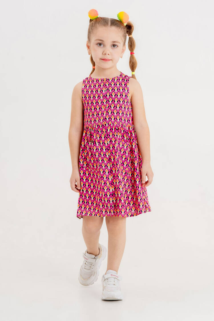 Wholesale Girls Patterned Dress 2-5Y - Brand: Tuffy - Kids & Baby Clothes Wholesale - Globality Store