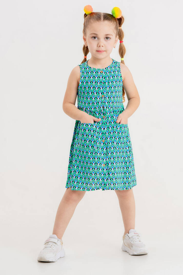 Wholesale Girls Patterned Dress 2-5Y - Brand: Tuffy - Kids & Baby Clothes Wholesale - Globality Store