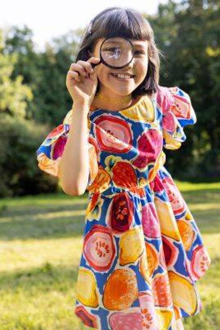 Wholesale Girls Patterned Dress 4-12Y