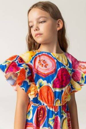 Wholesale Girls Patterned Dress 4-12Y - Brand: Sheshe - Kids & Baby Clothes Wholesale - Globality Store