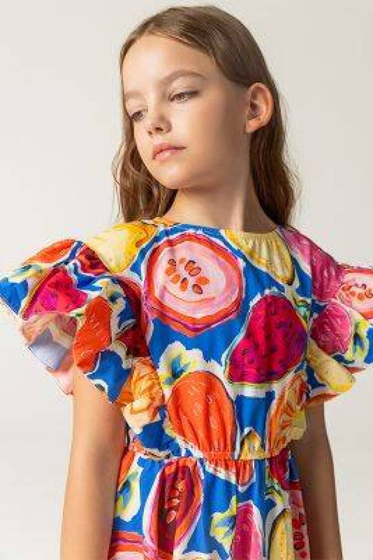 Wholesale Girls Patterned Dress 4-12Y