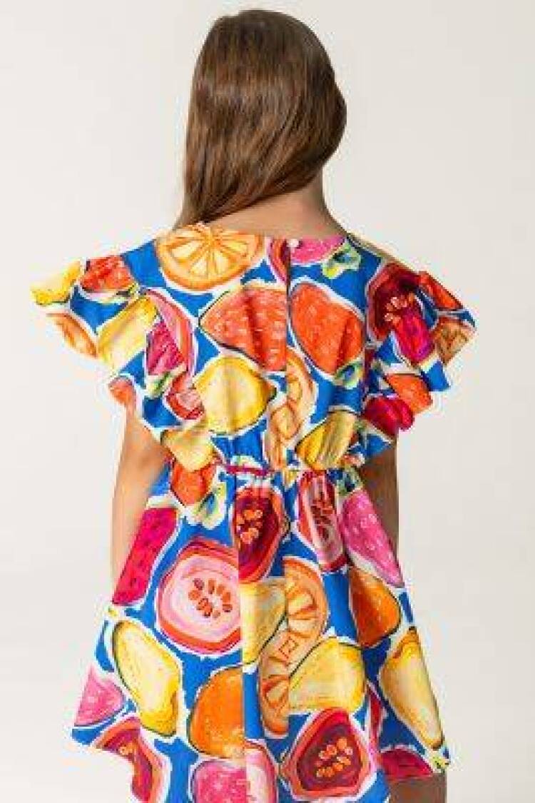 Wholesale Girls Patterned Dress 4-12Y