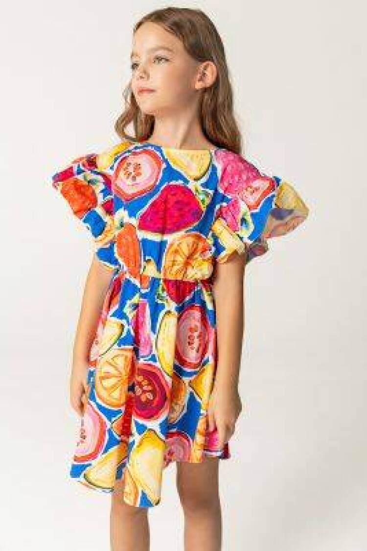 Wholesale Girls Patterned Dress 4-12Y