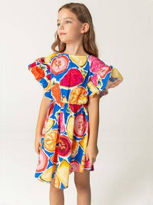 Wholesale Girls Patterned Dress 4-12Y
