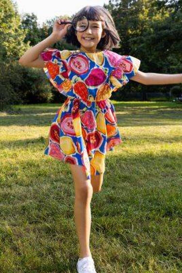 Wholesale Girls Patterned Dress 4-12Y
