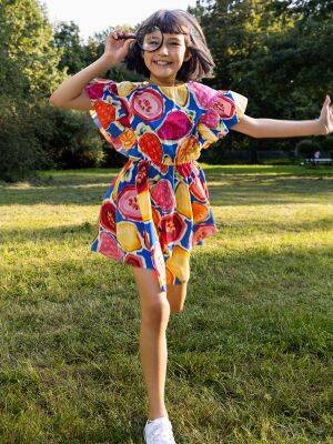 Wholesale Girls Patterned Dress 4-12Y