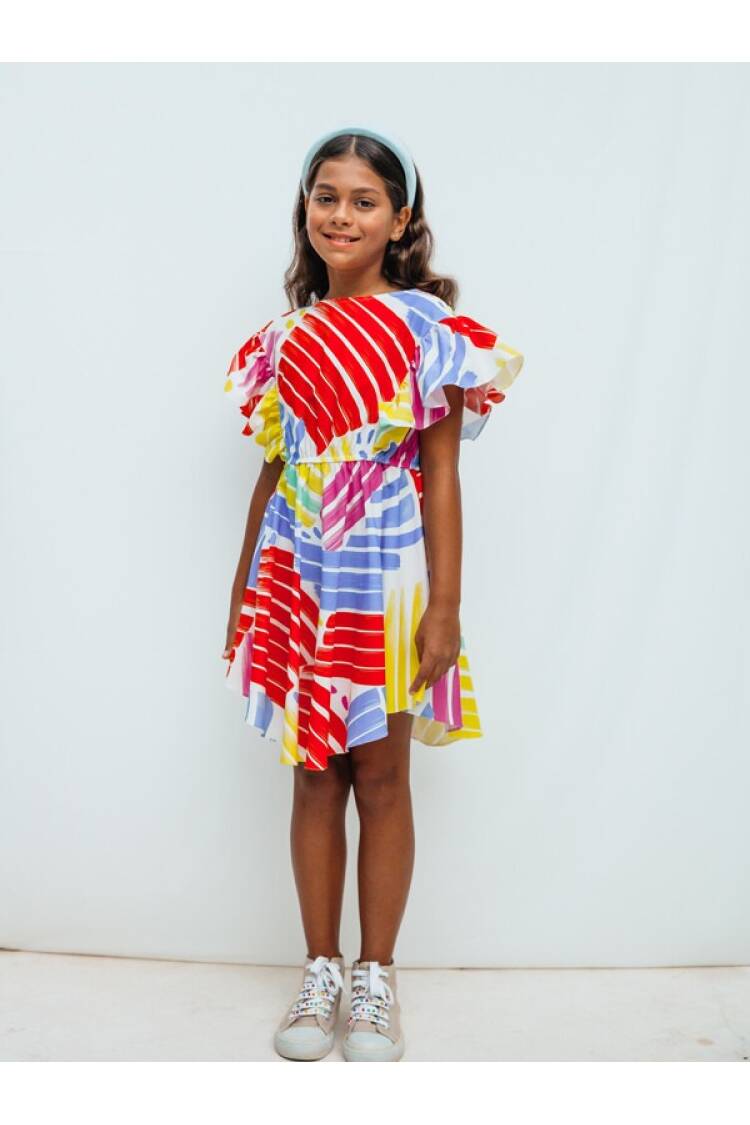 Wholesale Girls Patterned Dress 4-12Y - Brand: Sheshe - Kids & Baby Clothes Wholesale - Globality Store