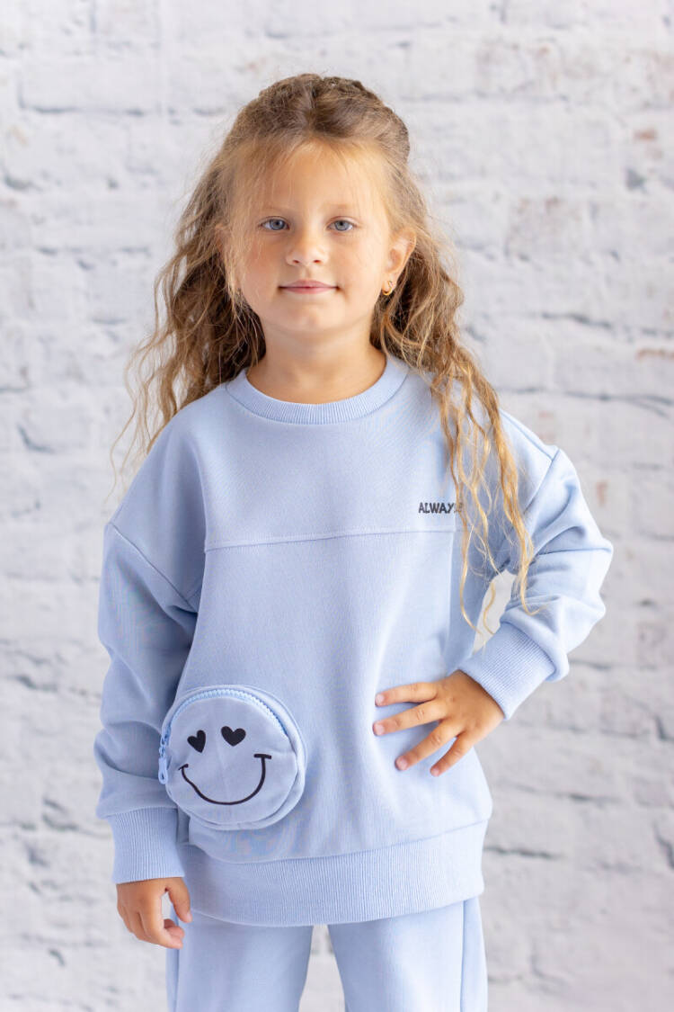 Wholesale Girl's Pocket Detailed Printed Sweatshirt 1-12Y - Brand: Zeyland - Kids & Baby Clothes Wholesale - Globality Store