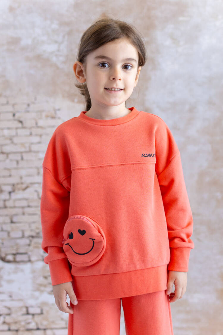 Wholesale Girl's Pocket Detailed Printed Sweatshirt 1-12Y - Brand: Zeyland - Kids & Baby Clothes Wholesale - Globality Store