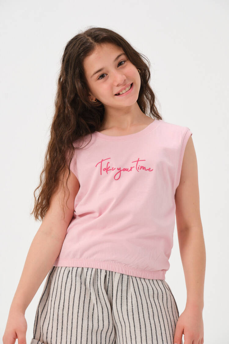 Wholesale Girls Printed Sleeveless T-shirt 8-15Y - Brand: Jazziee - Kids & Baby Clothes Wholesale - Globality Store