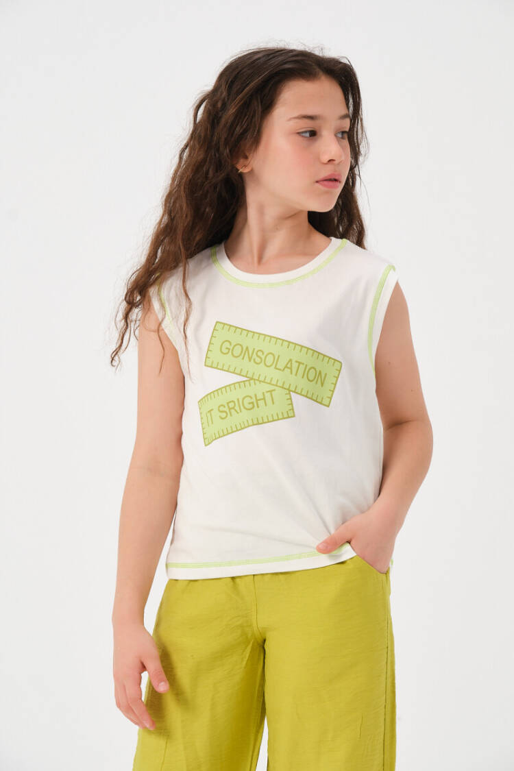 Wholesale Girls Printed Sleeveless T-shirt 8-15Y - Brand: Jazziee - Kids & Baby Clothes Wholesale - Globality Store