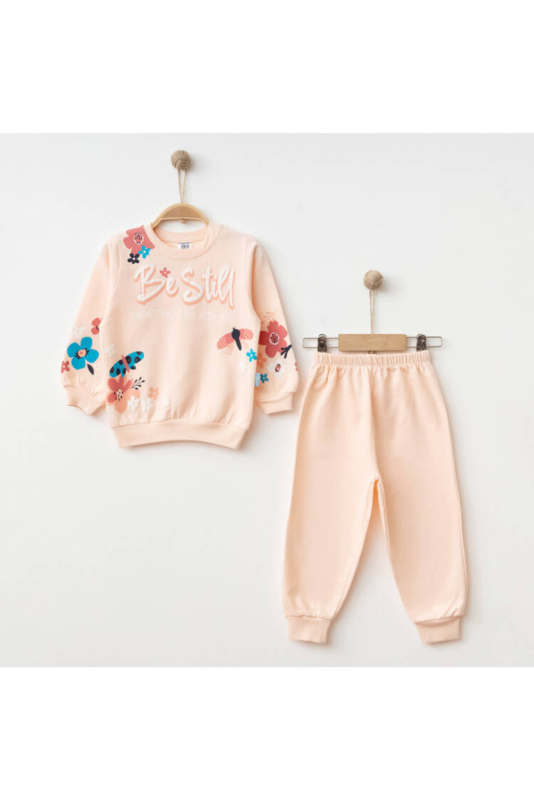 Wholesale Girls' Printed Tracksuit Set 2-4Y - Brand: Hoppidik - Kids & Baby Clothes Wholesale - Globality Store