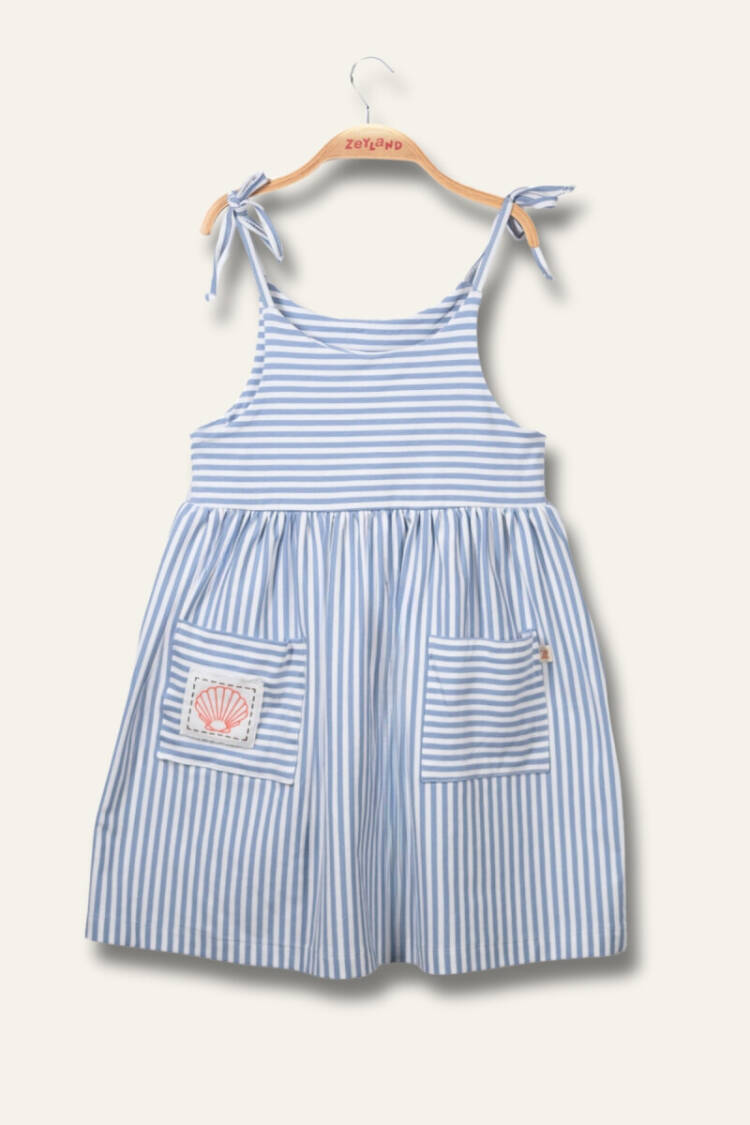 Wholesale Girl's Striped Combed Dress with Straps 1-12Y - Brand: Zeyland - Kids & Baby Clothes Wholesale - Globality Store