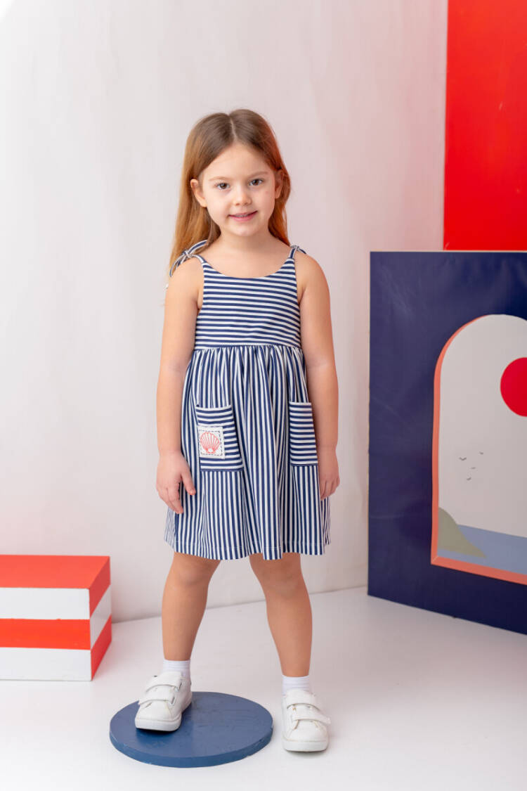 Wholesale Girl's Striped Combed Dress with Straps 1-12Y - Brand: Zeyland - Kids & Baby Clothes Wholesale - Globality Store