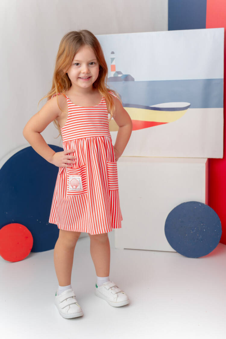 Wholesale Girl's Striped Combed Dress with Straps 1-12Y - Brand: Zeyland - Kids & Baby Clothes Wholesale - Globality Store