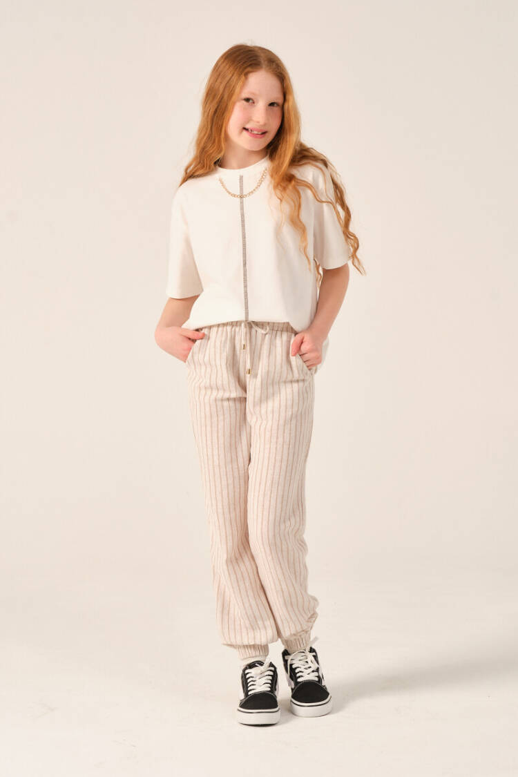 Wholesale Girls Striped Jogger Pants 8-15Y - Brand: Jazziee - Kids & Baby Clothes Wholesale - Globality Store