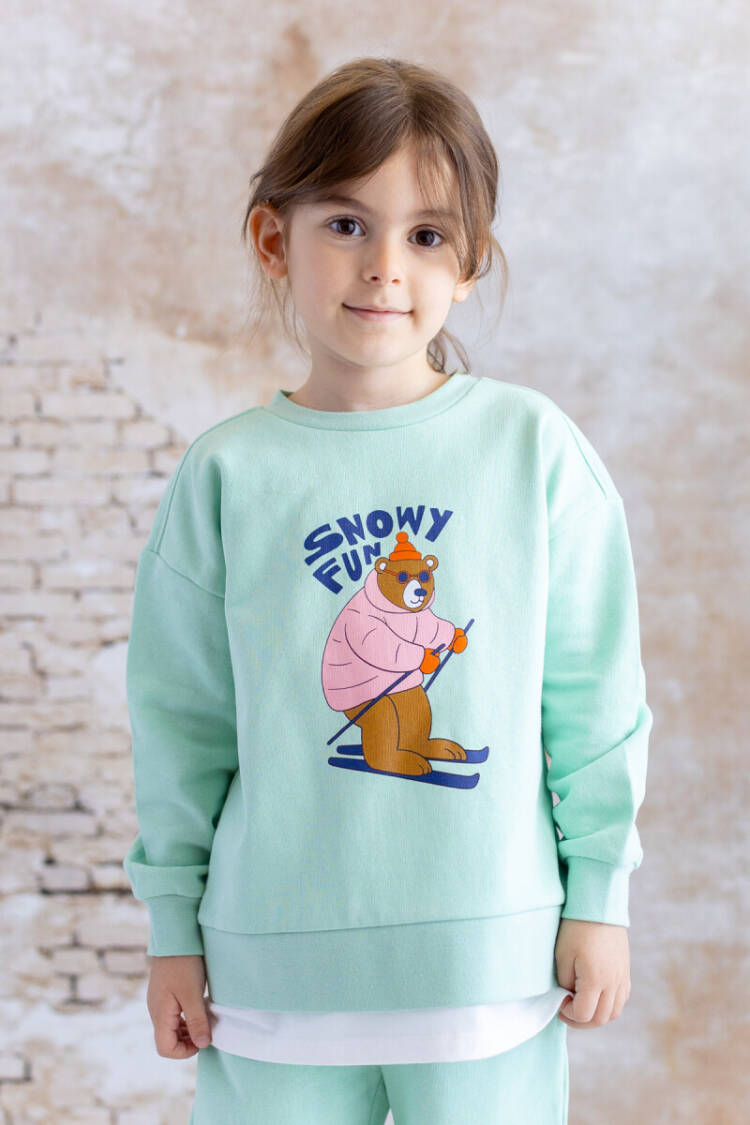 Wholesale Girl's Suprem Garnished Bear Printed Sweatshirt 1-12Y - Brand: Zeyland - Kids & Baby Clothes Wholesale - Globality Store