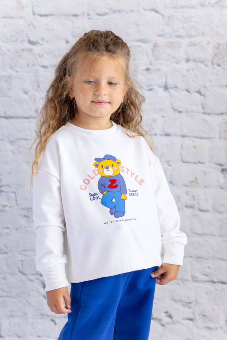 Wholesale Girl's Sweatshirt With Printing and Embroidery Details 1-12Y - Brand: Zeyland - Kids & Baby Clothes Wholesale - Globality Store