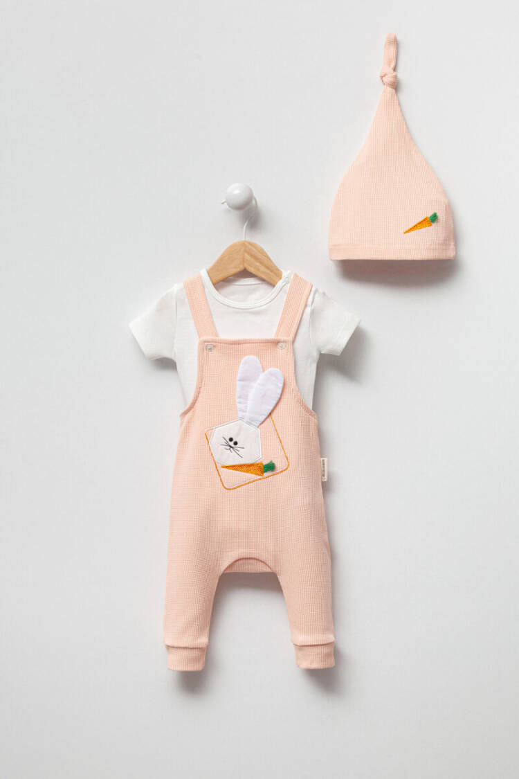 Wholesale Unisex 3-Piece Salopet, T-Shirt and Beret Set 3-12M - Brand: Minicorn - Kids & Baby Clothes Wholesale - Globality Store